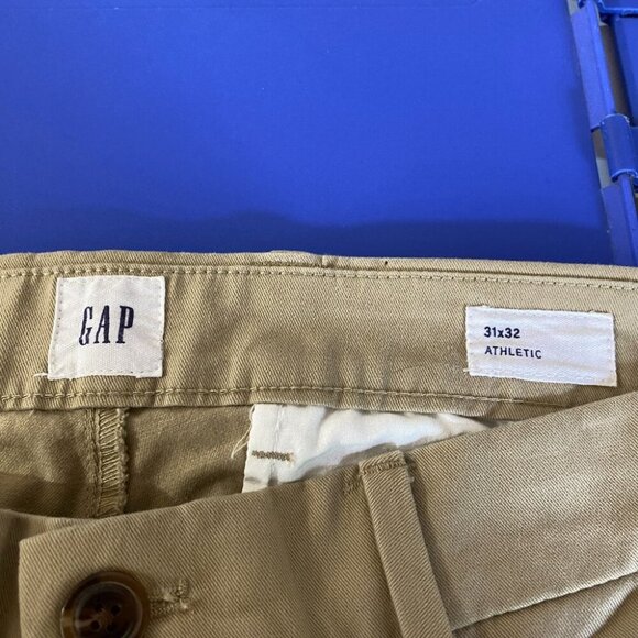 GAP GAPFLEX5 Pants Mens 31x32 Athletic Fit Tan Stretch Taper Flat Front NEW - Picture 10 of 12